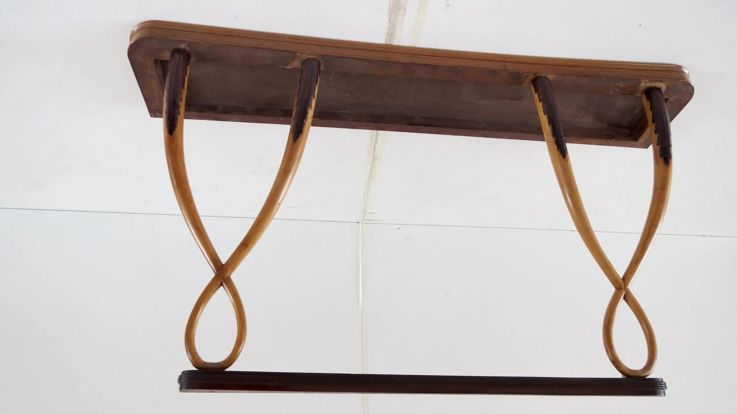 Large Important Inlaid Cherrywood Wall Console Tomaso Buzzi Attributed, c. 1940 — photo 13