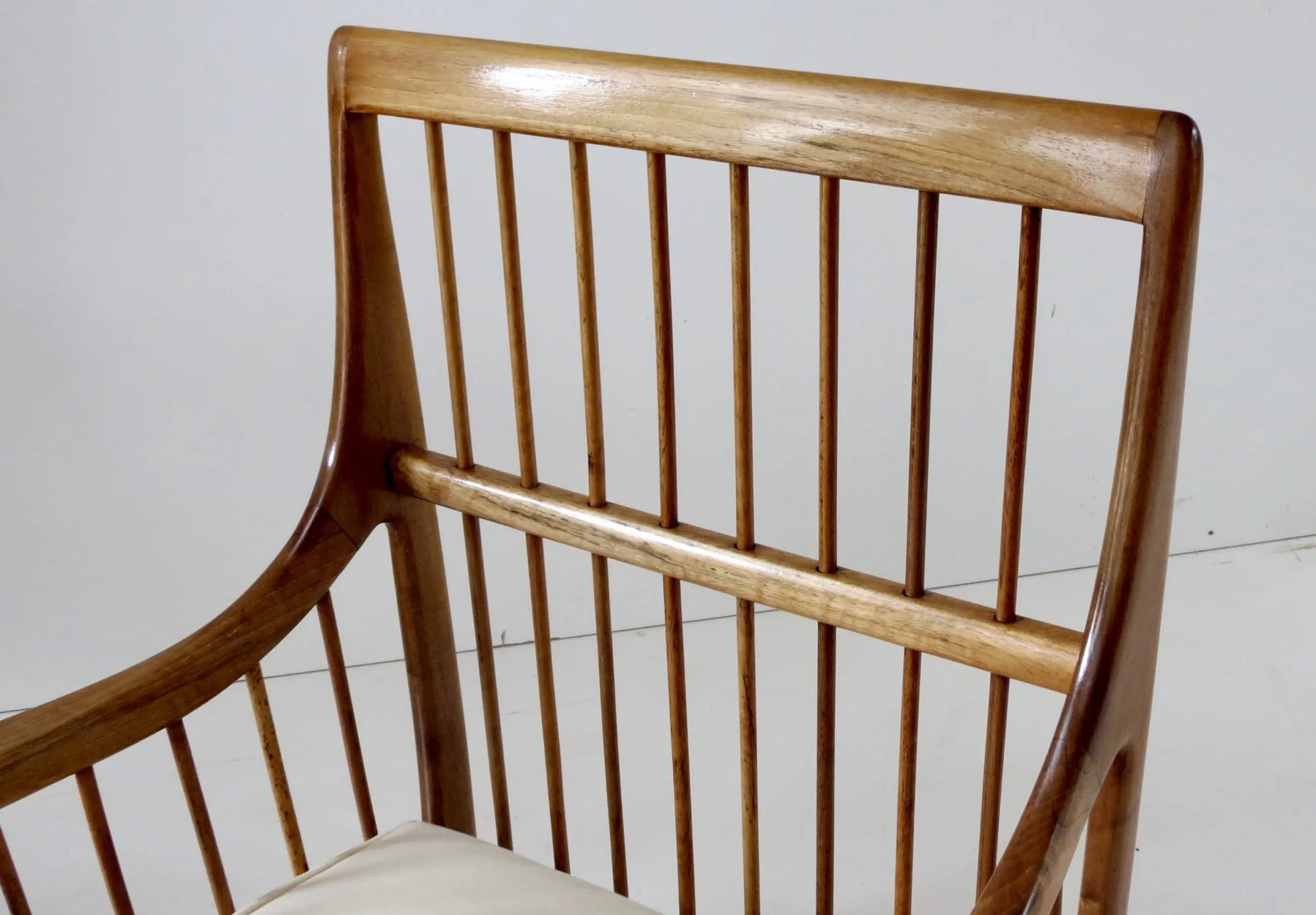 Rare Paolo Buffa White Cherrywood Armchair 118/F, 1950 — photo 11