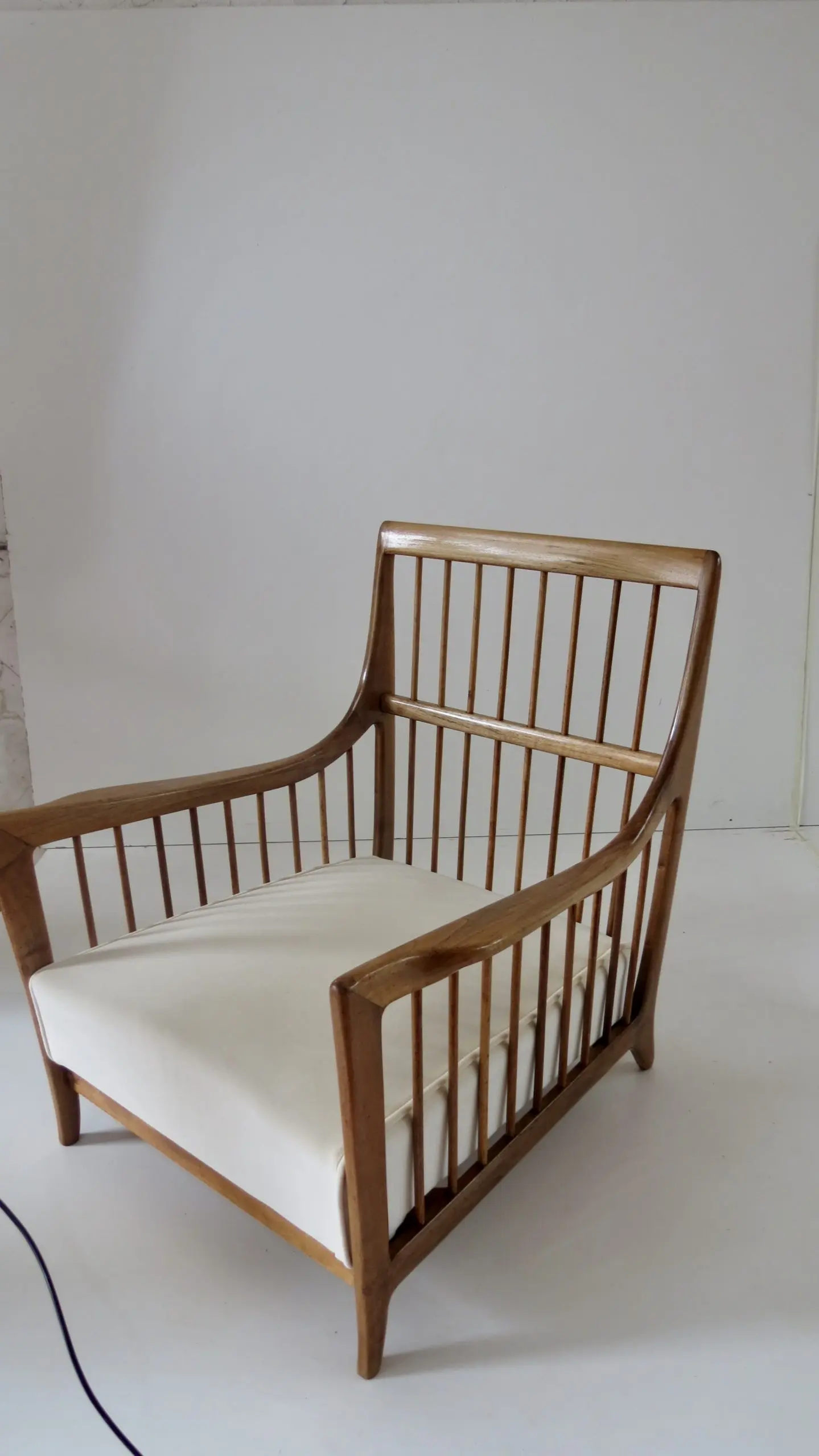 Rare Paolo Buffa White Cherrywood Armchair 118/F, 1950 — photo 13