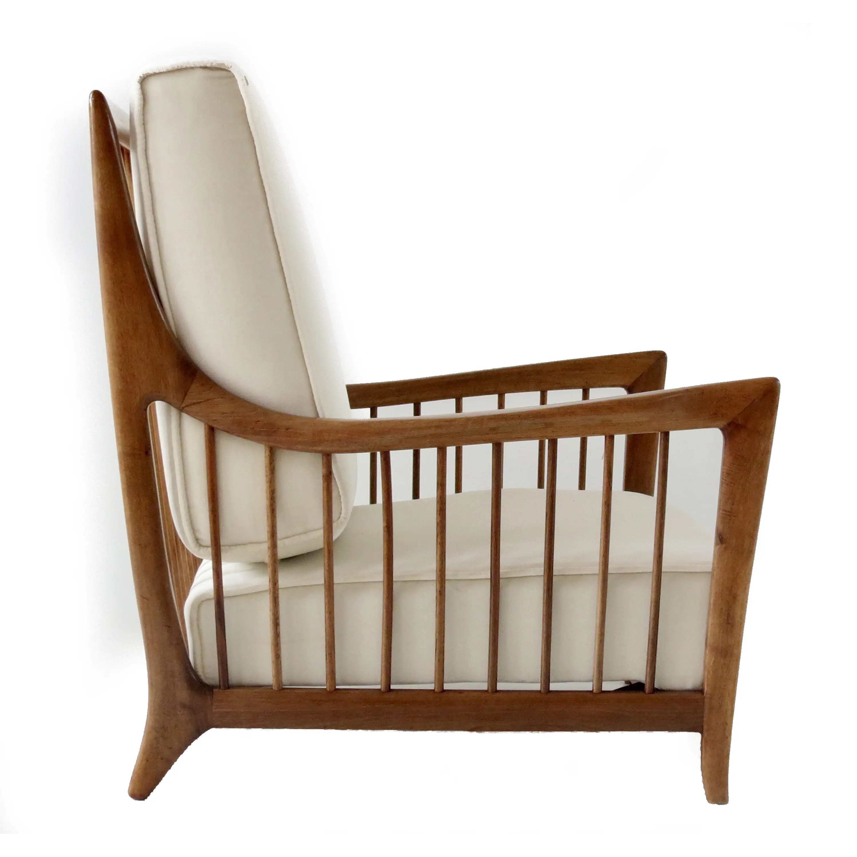 Rare Paolo Buffa White Cherrywood Armchair 118/F, 1950 — photo 25