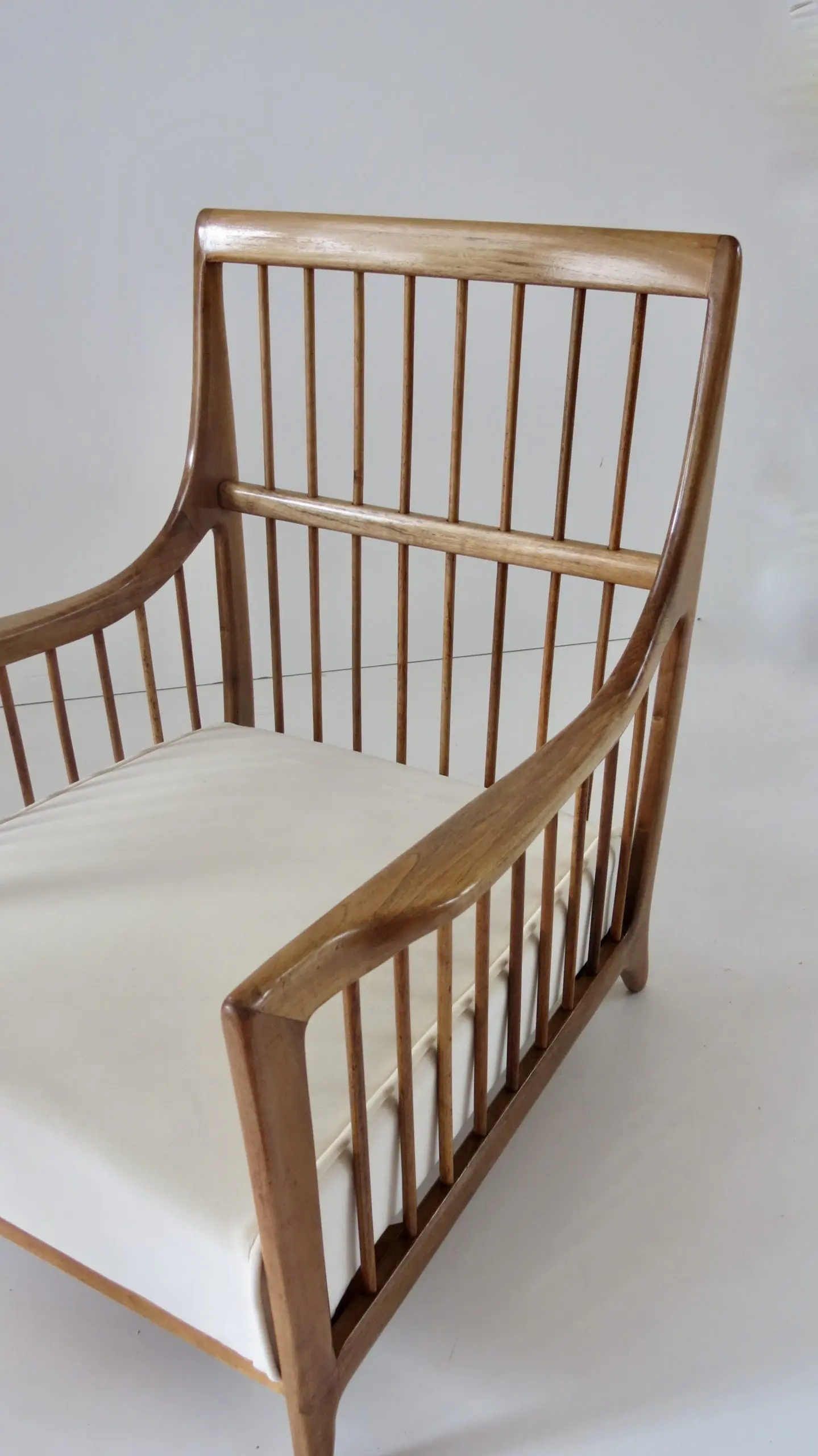 Rare Paolo Buffa White Cherrywood Armchair 118/F, 1950 — photo 12