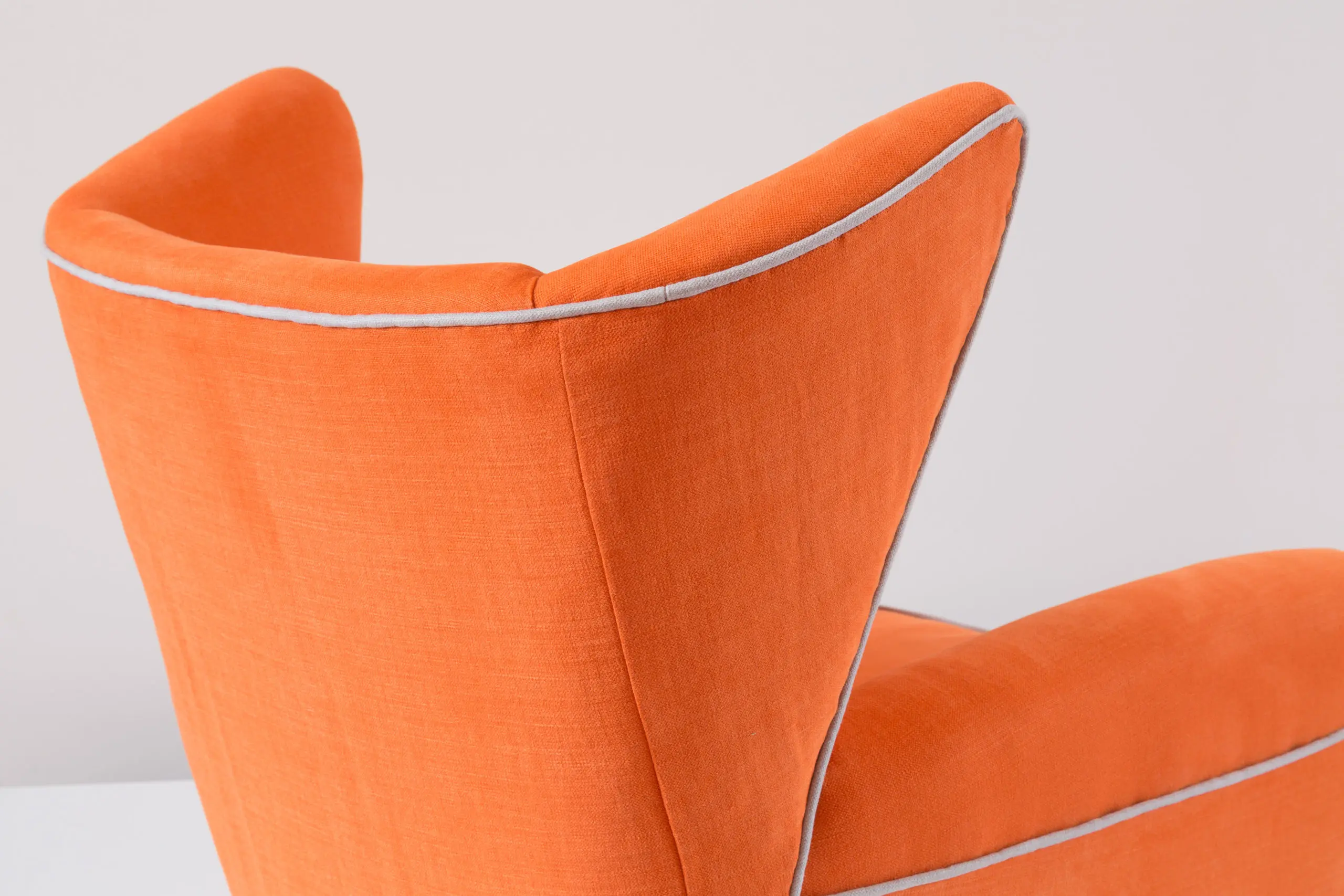 Pair of orange large wingback armchairs,att. to Melchiorre Bega, 1952 — photo 7