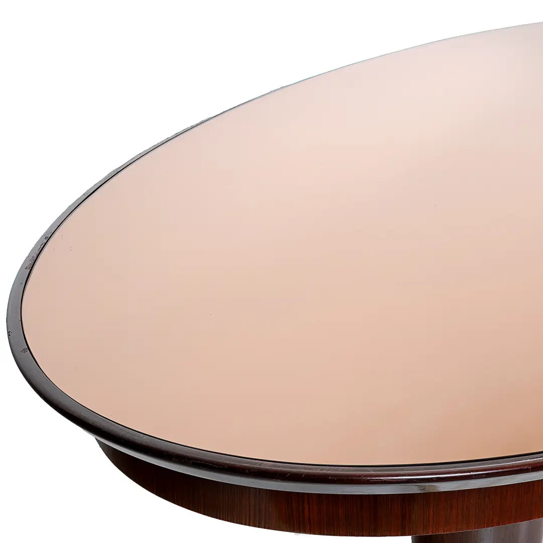 Rare Oval pink mirrored top Dining Table Attr. to Melchiorre Bega, circa 1950 — photo 7