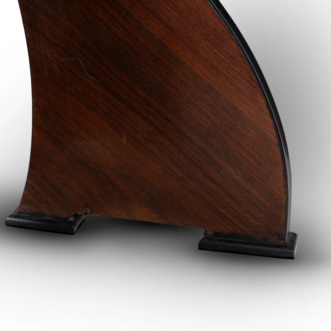 Italian Modern Rosewood Dining Table, black opaline glass top, circa 1940 — photo 7