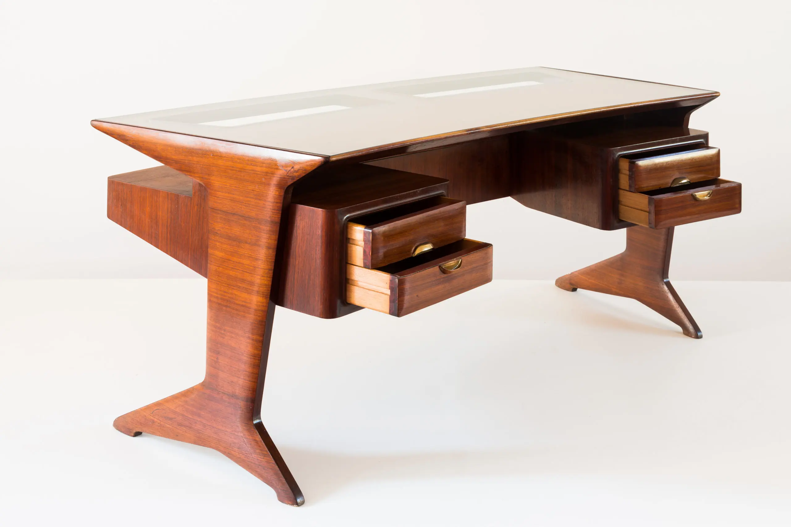 Important curved Guglielmo Ulrich Writing Desk, circa 1945 — photo 4