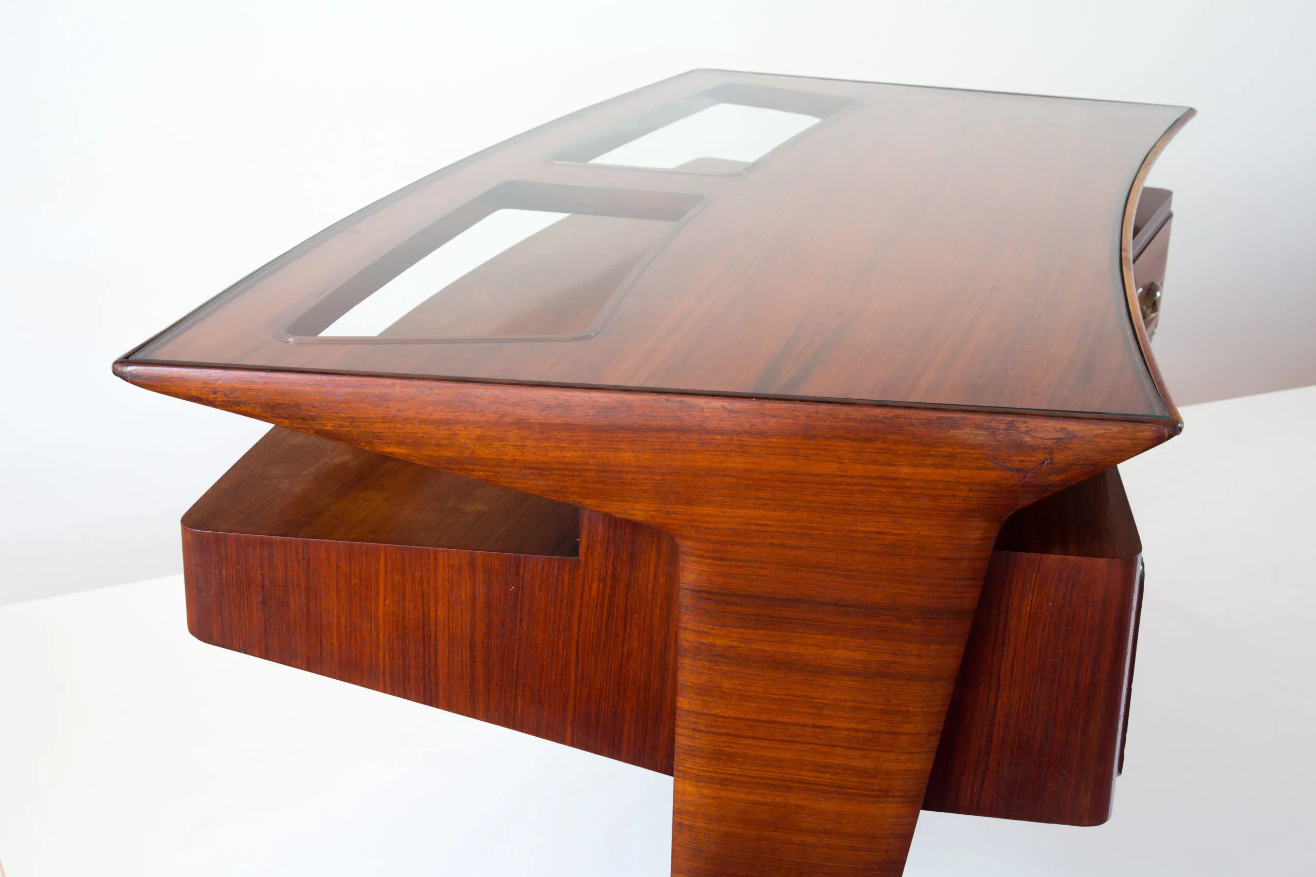Important curved Guglielmo Ulrich Writing Desk, circa 1945 — photo 6