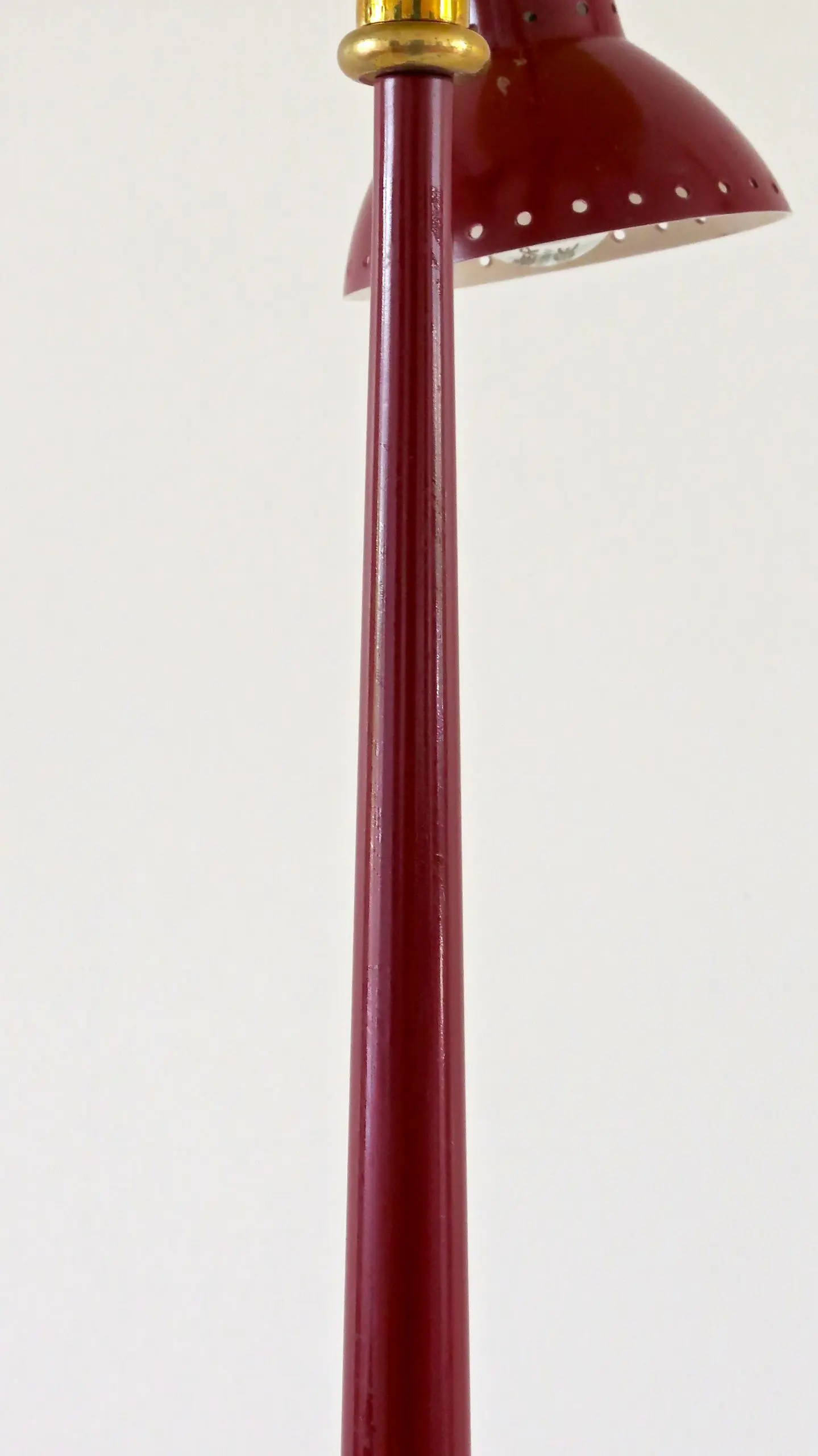 three lights red floor Lamp,  by Lumi circa 1950 — photo 7
