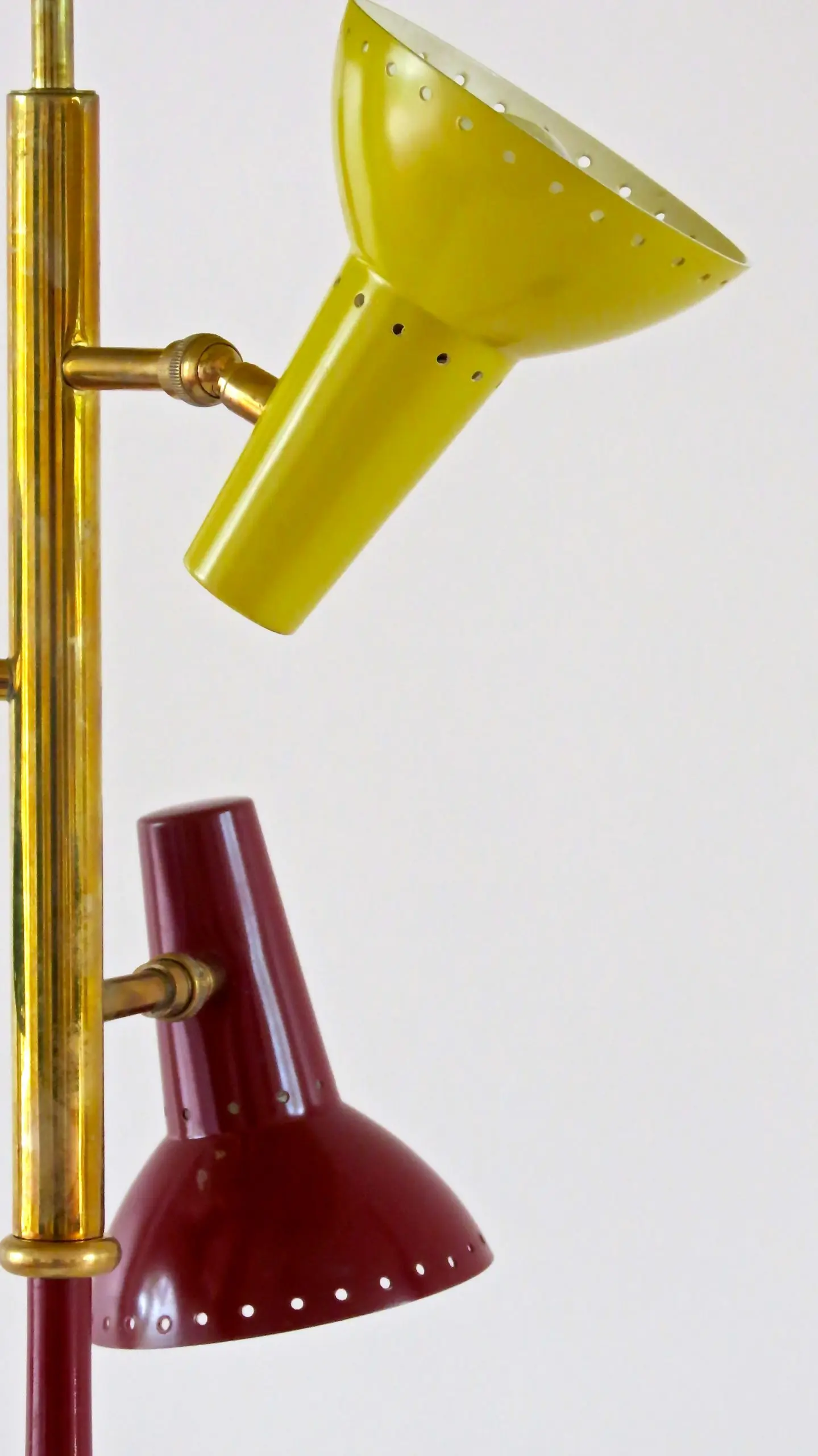 three lights red floor Lamp,  by Lumi circa 1950 — photo 4