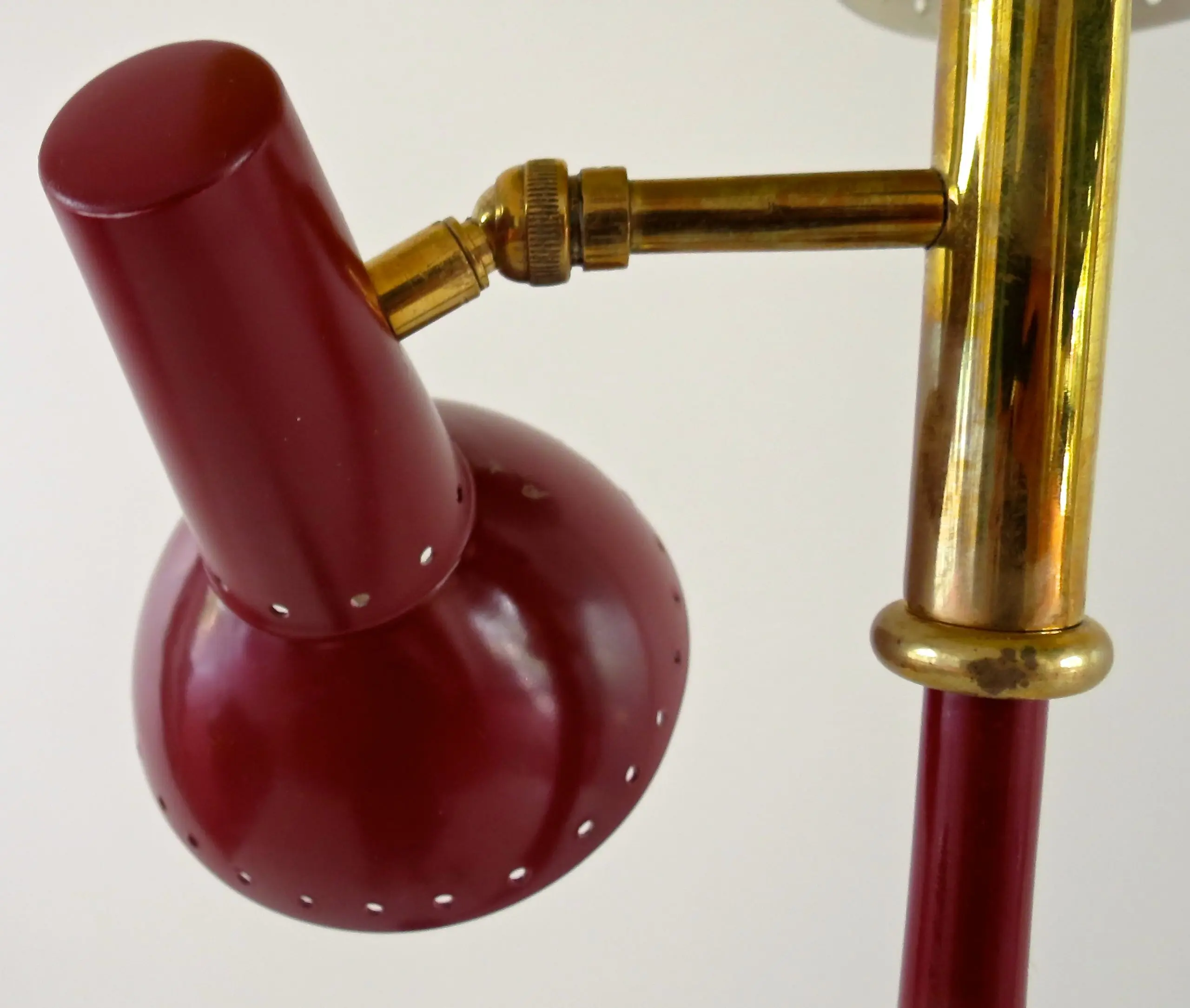 three lights red floor Lamp,  by Lumi circa 1950 — photo 14