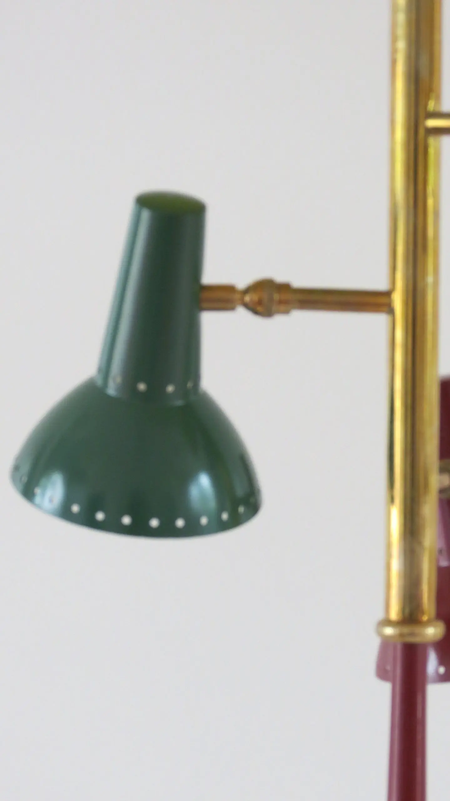 three lights red floor Lamp,  by Lumi circa 1950 — photo 5