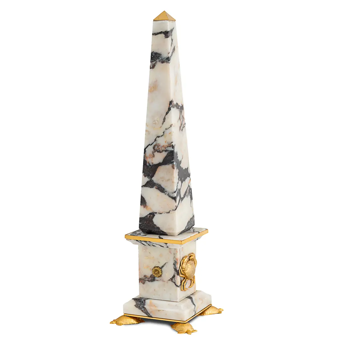 Pair of italian breccia medicea marble and bronze obelisks, "CRABS", limited edition, 2017 — image 2